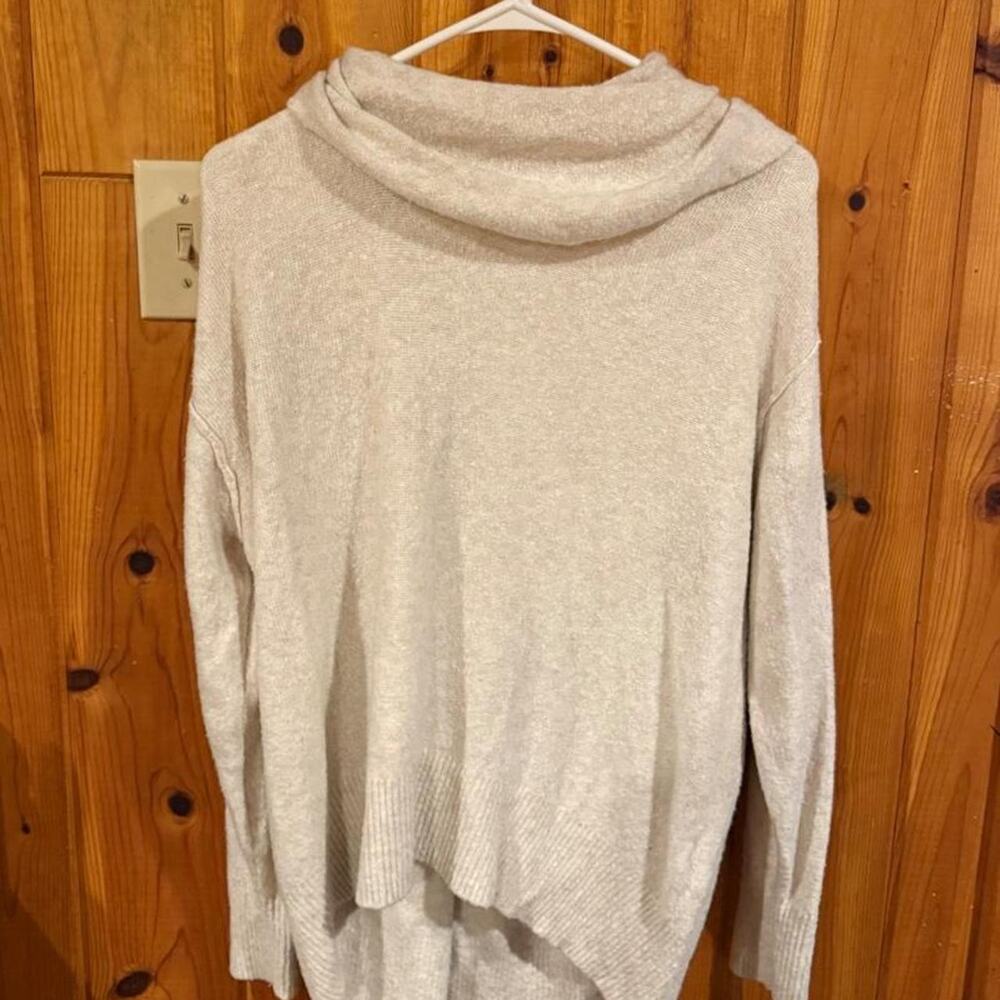 Cream white cowl neck soft